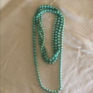Long teal necklace
